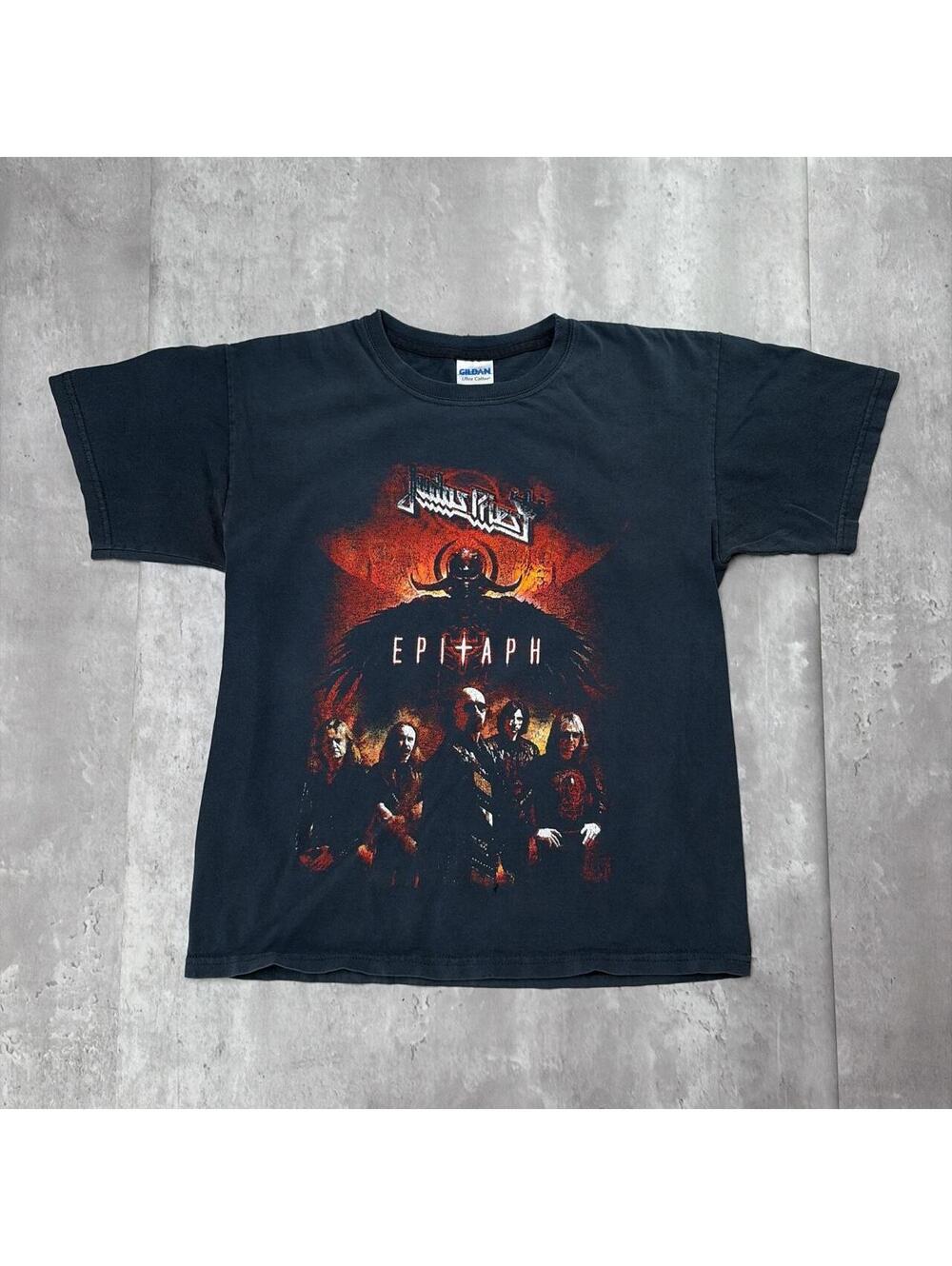 Vintage Black Judas Priest Epitaph Tour Metal Band T-Shirt